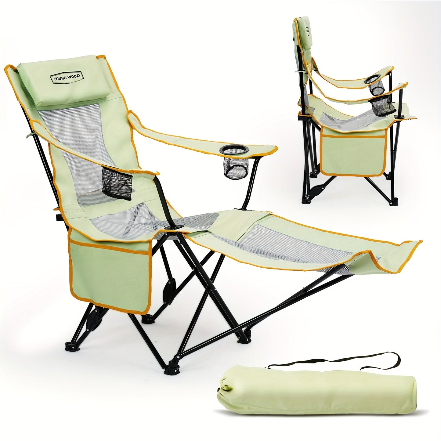 Heavy-Duty Folding Lounge Chair with Headrest