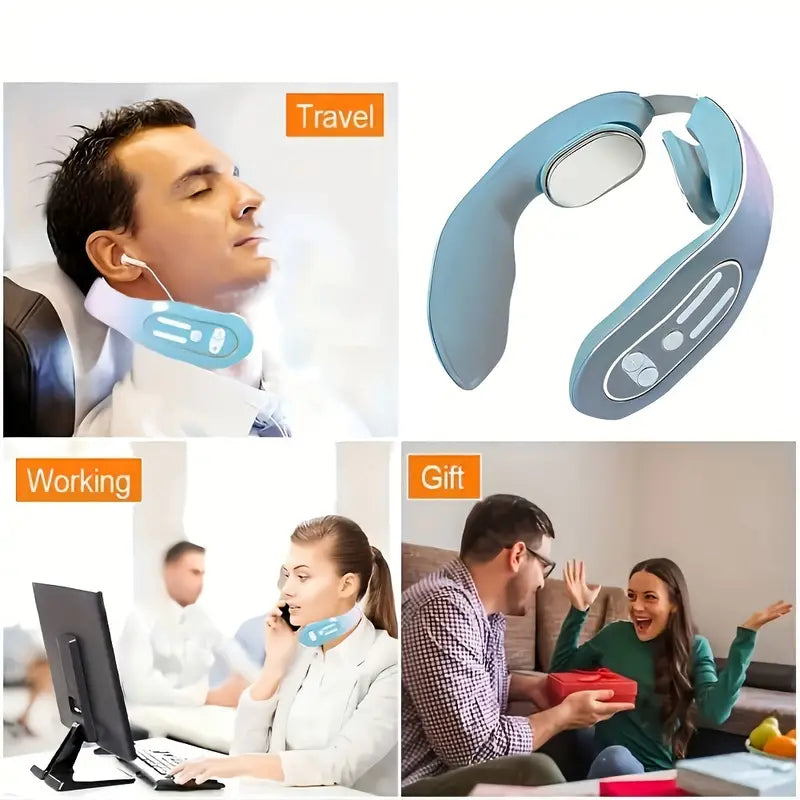 Intelligent Heated Neck Massager - Gray Blue