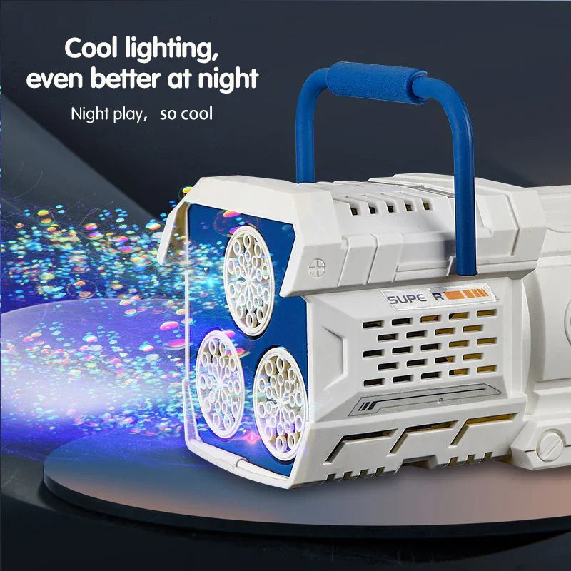 60-Hole LED Light Bubble Gun Toy for Kids
