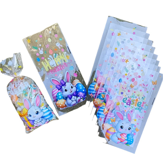 Easter Bunny & Egg Plastic Gift Bags (50pcs)