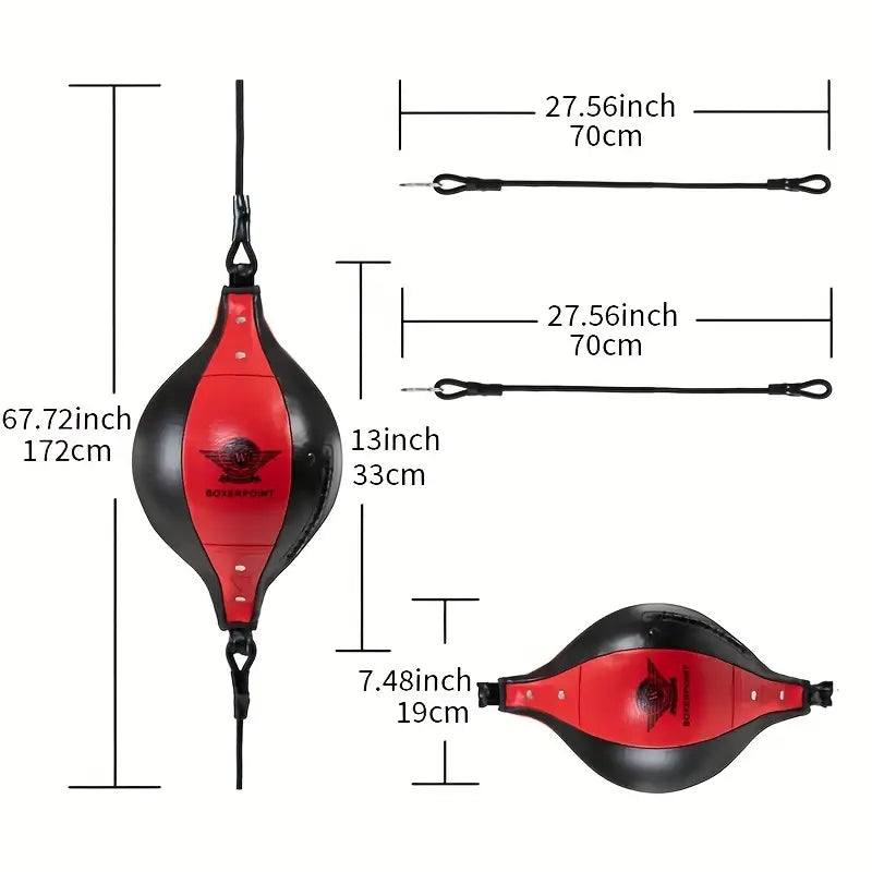 Double End Bag for MMA Training - Speed, Agility, and Reaction Punching Ball(Red)