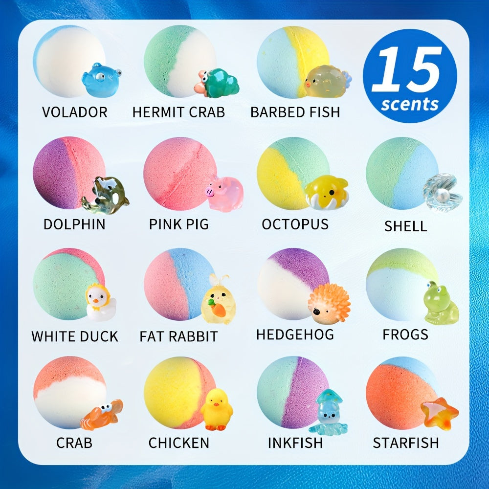 Surprise Toy Bath Bombs for Kids (15-Pack)