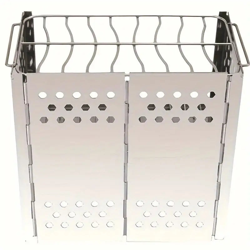 Portable Stainless Steel Wood Stove: Multi-functional Square Cookware(1pc)