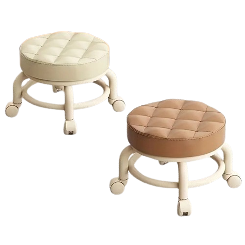 Step Up Your Decor Game with a Trendy Round Rolling Stool
