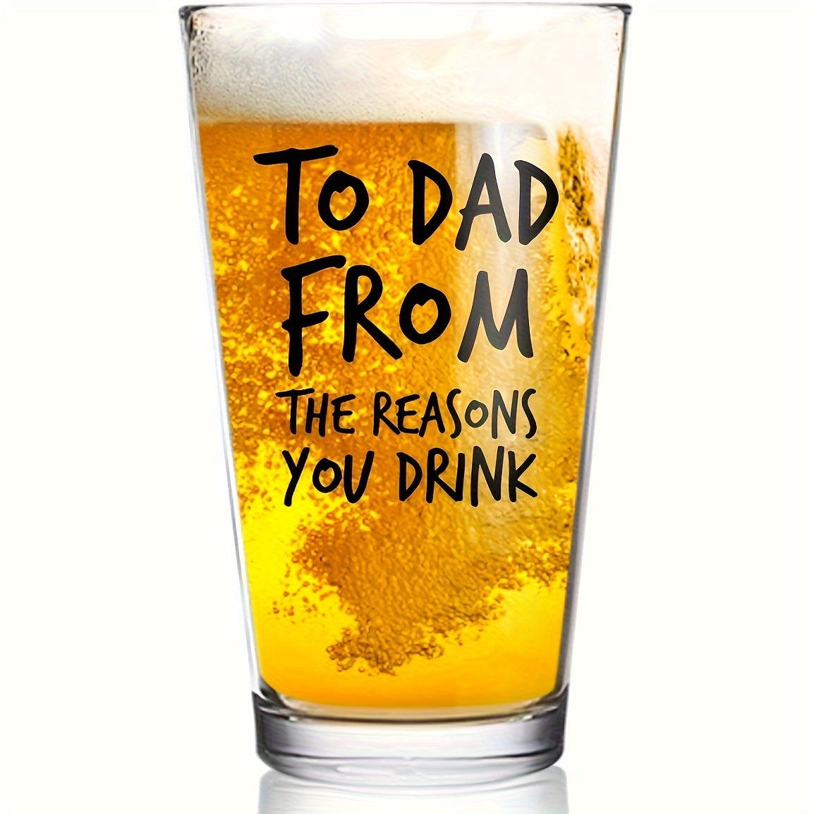 Large 500ml U-Shaped Glass Beer Cup with Letter Print