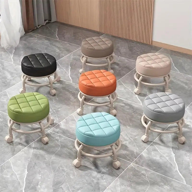 Step Up Your Decor Game with a Trendy Round Rolling Stool