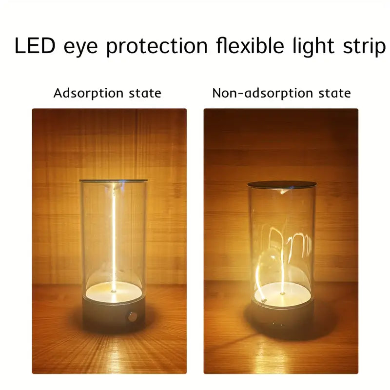 Magnetic LED Atmosphere Lamp with Three Levels of Brightness - Dark Silver- Large Size