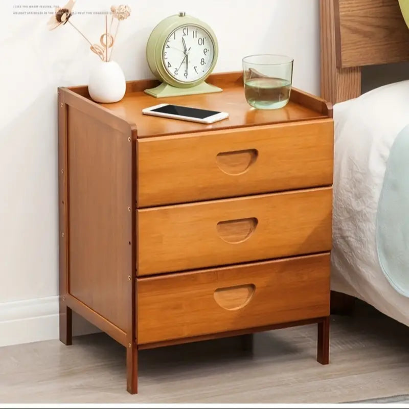 Bedside Table With Storage - Tawny Three Drawers