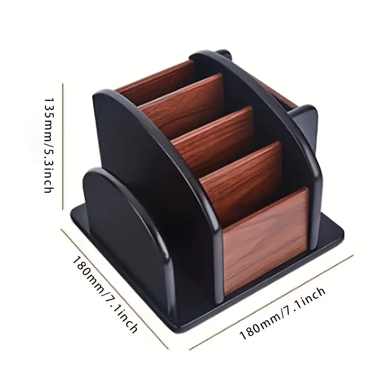 Elegant Wooden Desktop Organizer - Stylish Storage Solution for Office Essentials