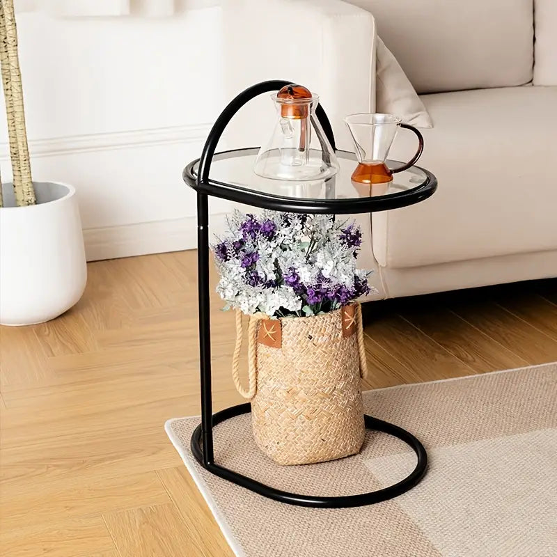 round  2-Tier Storage Side Table