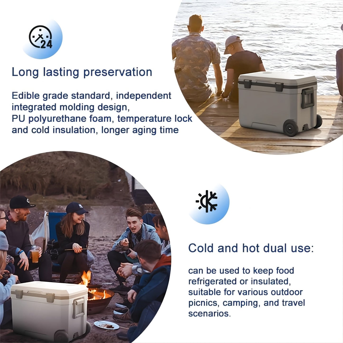 48 Quart Portable Camping Cooler Box