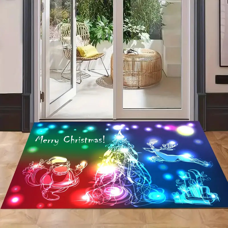 1pc Christmas Decor Floor Mats