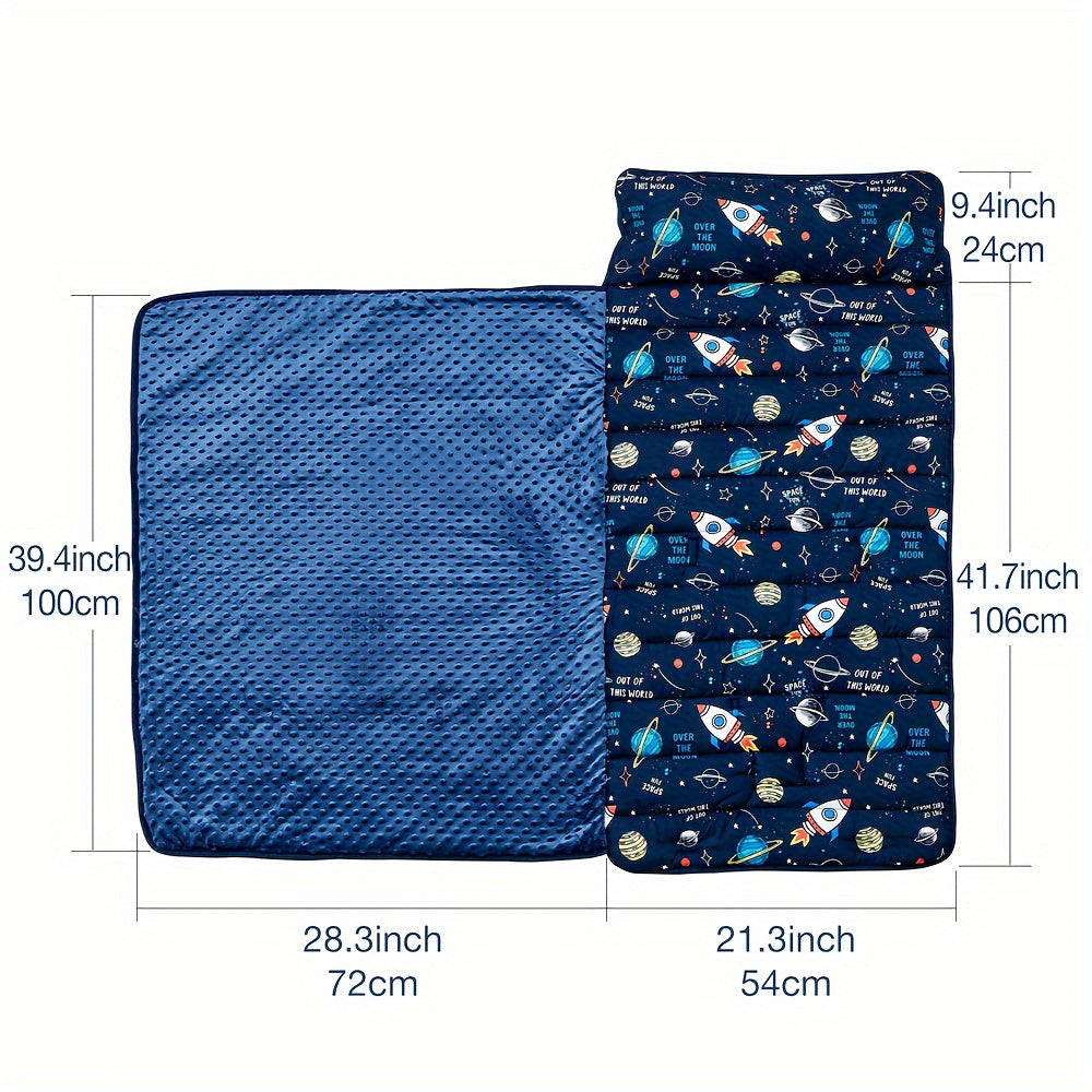 Rocket Pattern Nap Mat for Kids Travel & Daycare