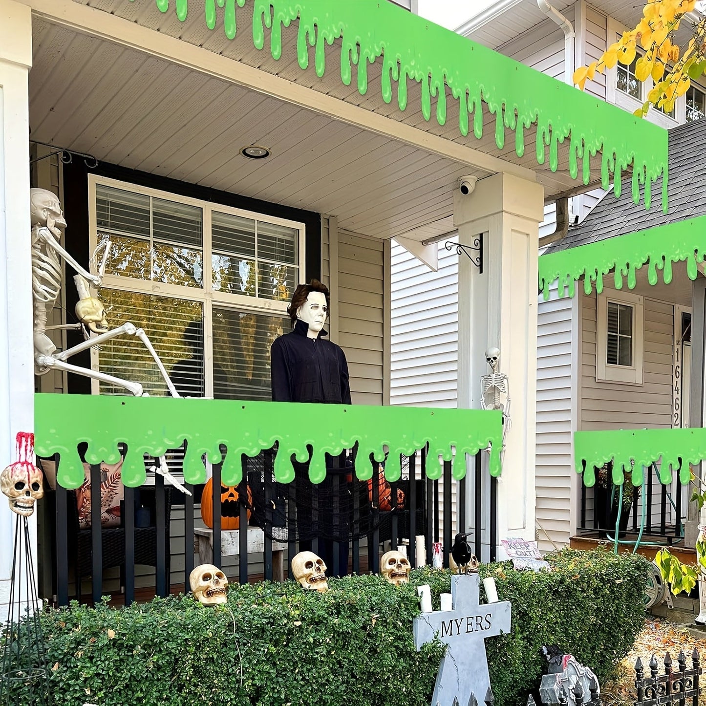 Halloween UV Reactive Green Slime Banner