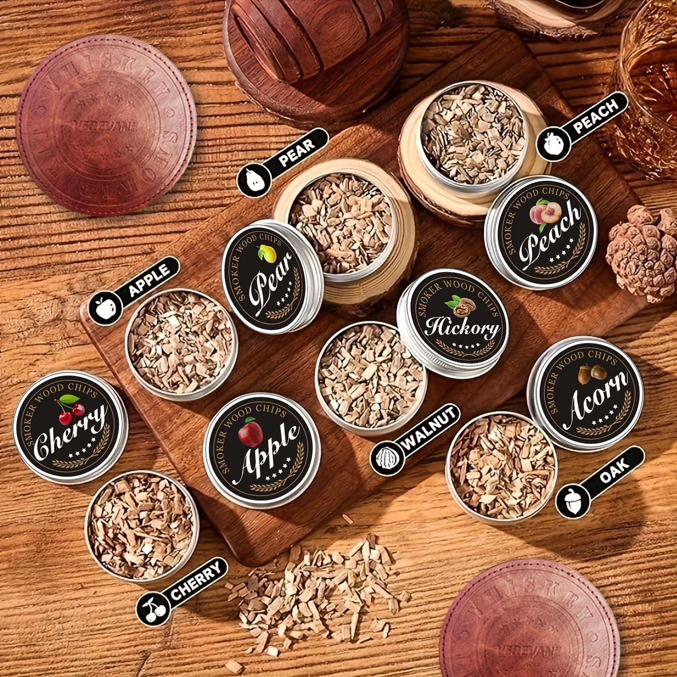 Whiskey Smoker Kit with 6 Wood Flavors & Accessories