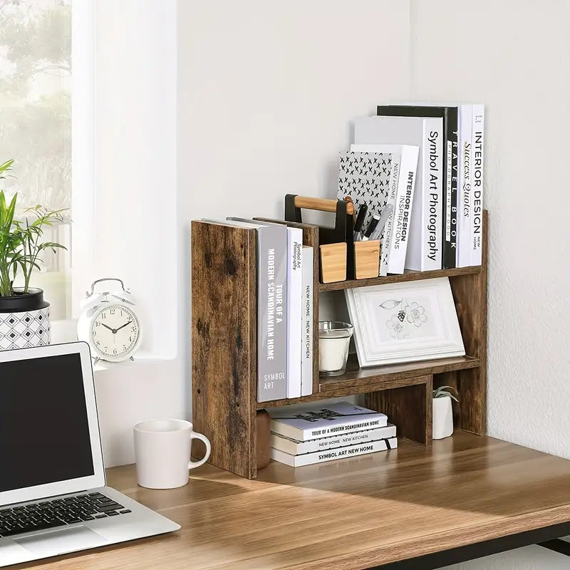 Desktop Storage Rack Bookshelf - Brown