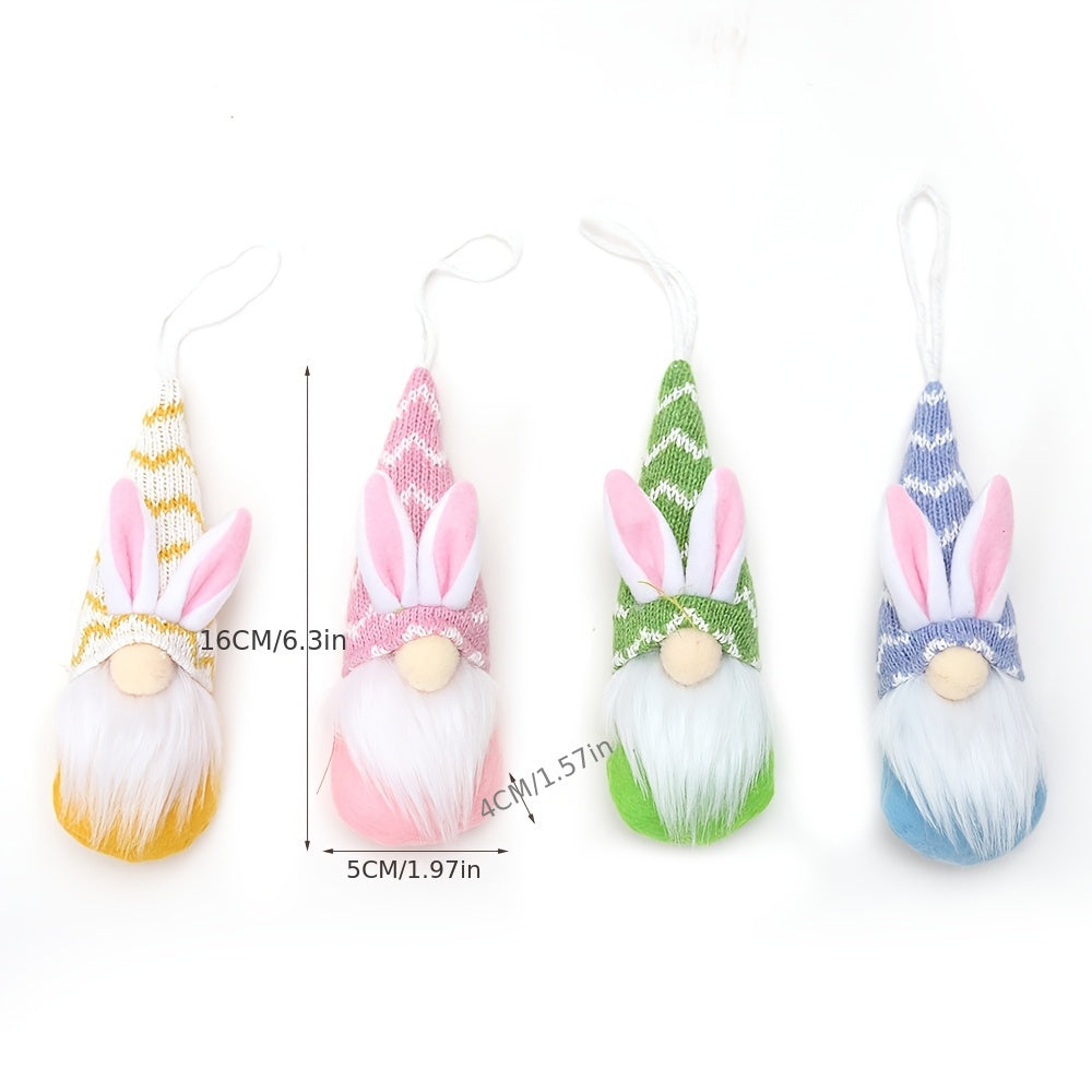 4-Pack Polyester Easter Bunny Hanging Ornaments