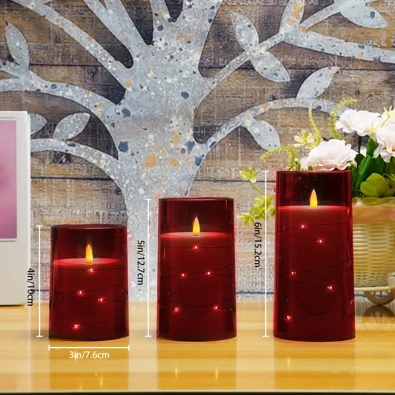 Trios of Tranquility: Christmas Edition - Flickering Flameless Candle Set