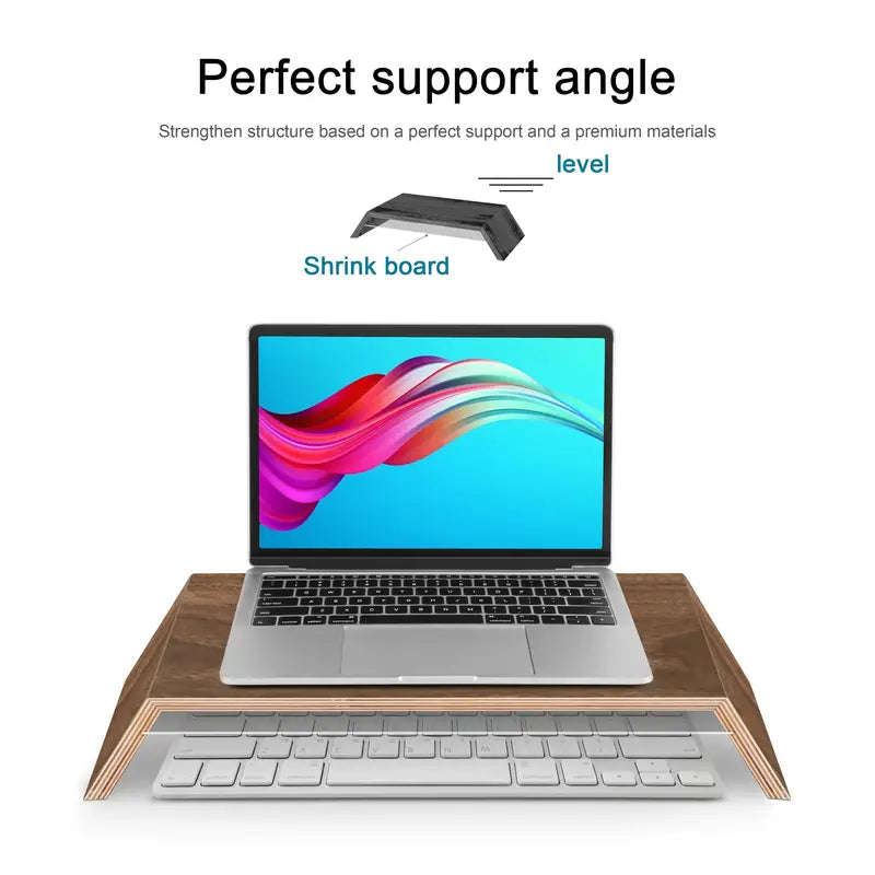 Premium Black Walnut Monitor Stand Riser with Underneath Storage