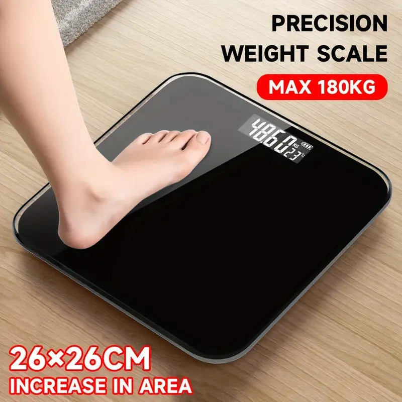 Durable Electronic Body Weight Scale - High Precision, Battery-Powered (Black)