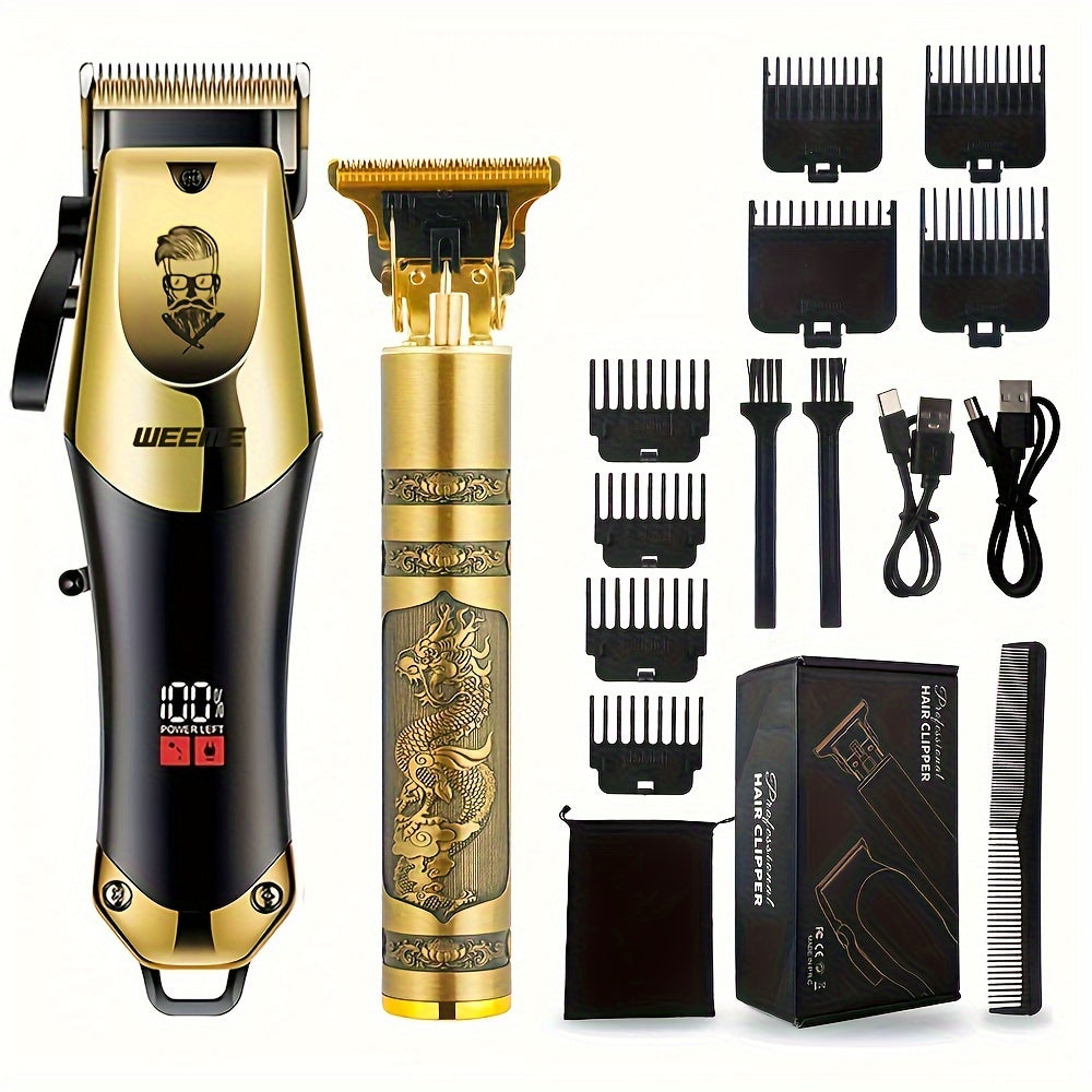 2-Piece Multi-Functional Grooming Hair Clippers Set  – USB Charging