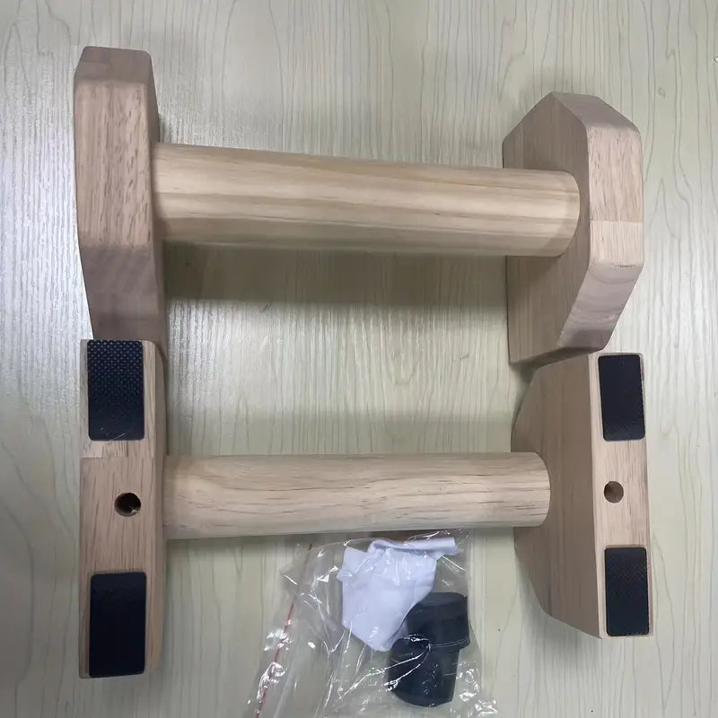 Wooden Push-Up Support Handles - Non-Slip Pad Included