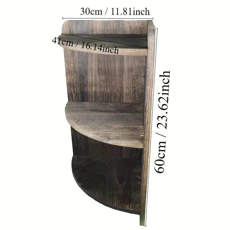 Vintage Solid Wood Corner Cabinet - Multi-Layer Sundries Organizer