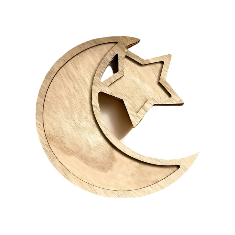 Wooden Ramadan Tray for Dining Table Decoration
