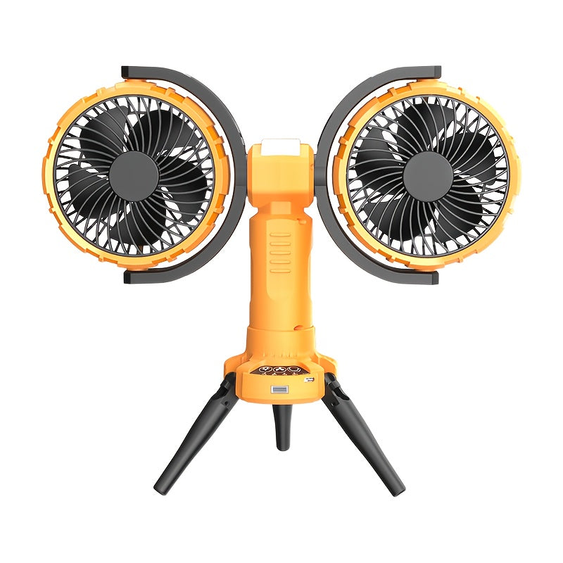 Dual Head Outdoor Camping Fan with Power Bank