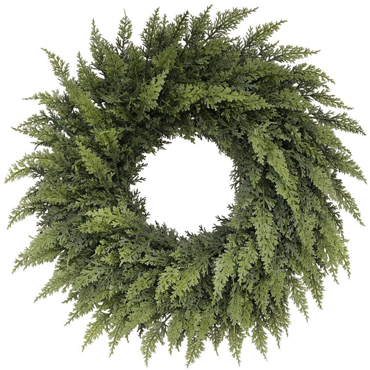 Real Touch Artificial Cedar Wreath Wall Hanging