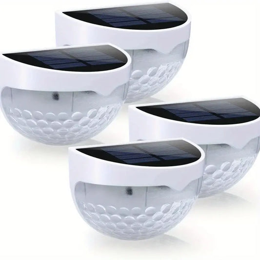 Twinkling Festive Glow: Christmas Solar Fence Lights 4-Pack