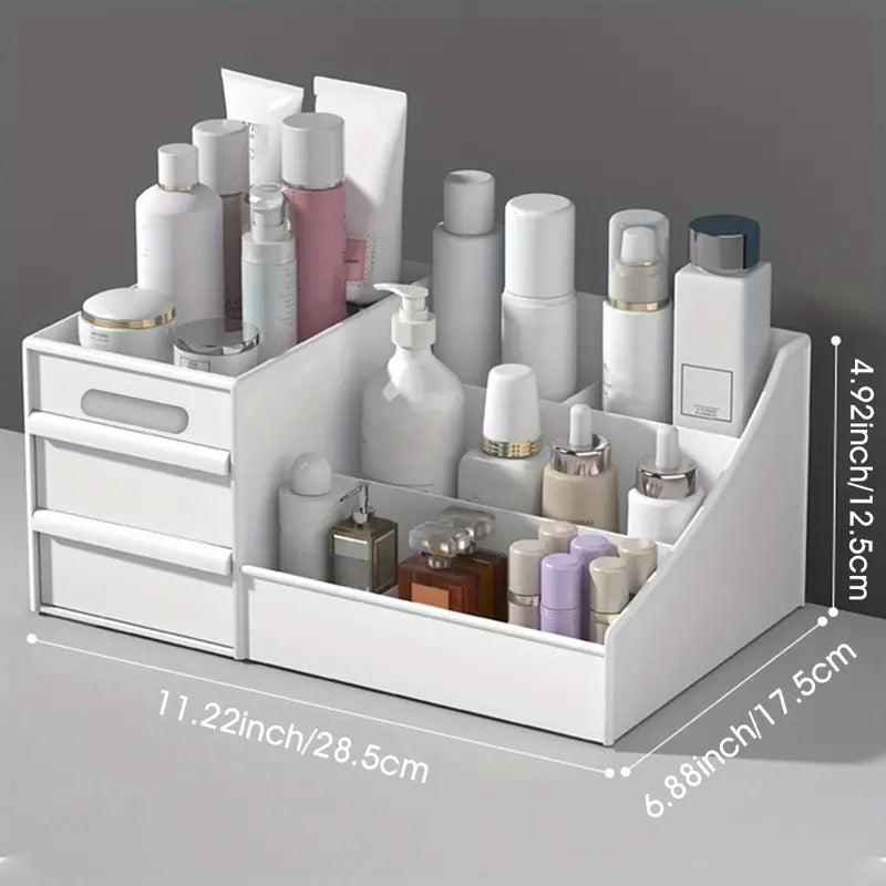 Large Capacity Cosmetic Storage with Drawers Store Brushes, Makeup, Skincare, Perfumes