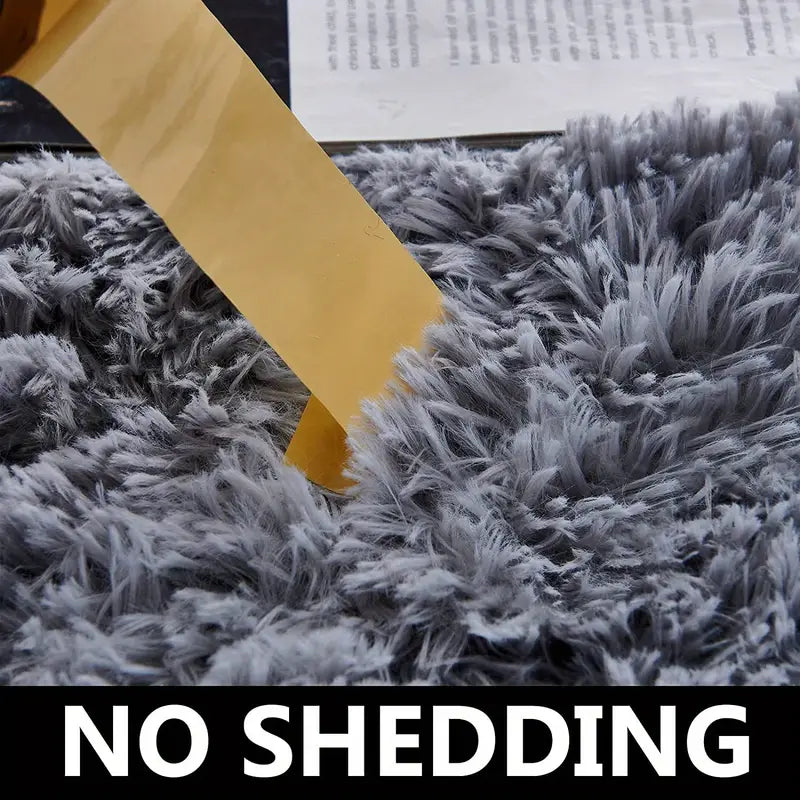 Cozy Gray Fluffy Round Rug - 120x120cm | Ultra Soft Shaggy Area Rug