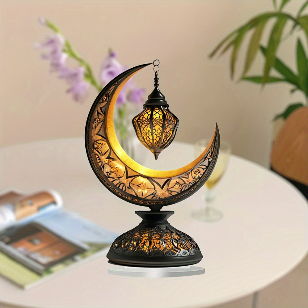 Crescent Moon Lantern Tabletop Acrylic Decor for Ramadan
