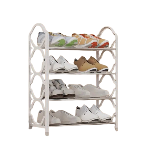 Step up your organization game with this stylish and functional shoe rack