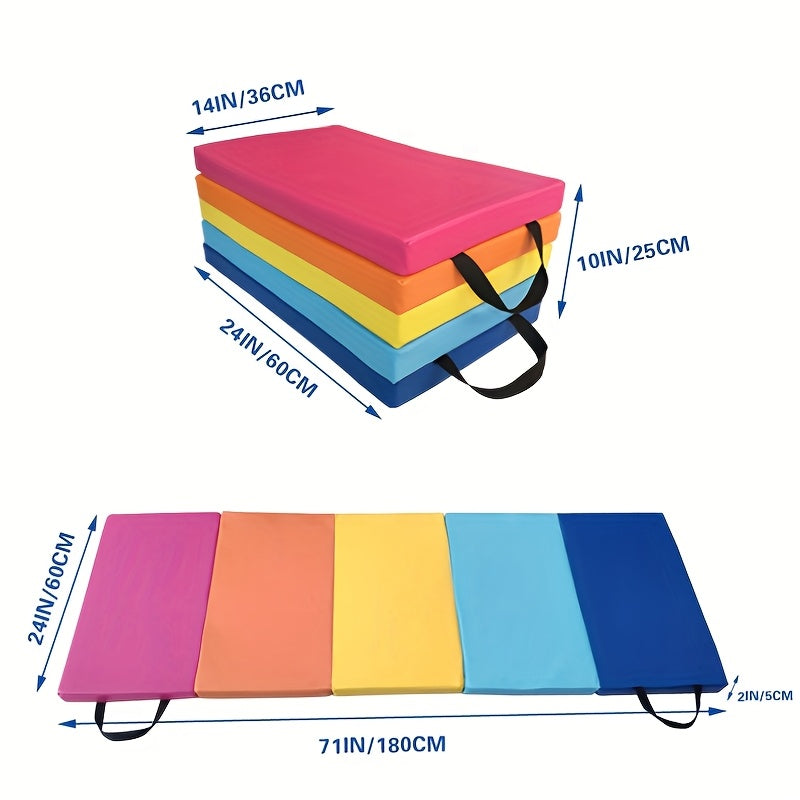 Folding Rainbow Gymnastics Fitness Mat Non-Slip