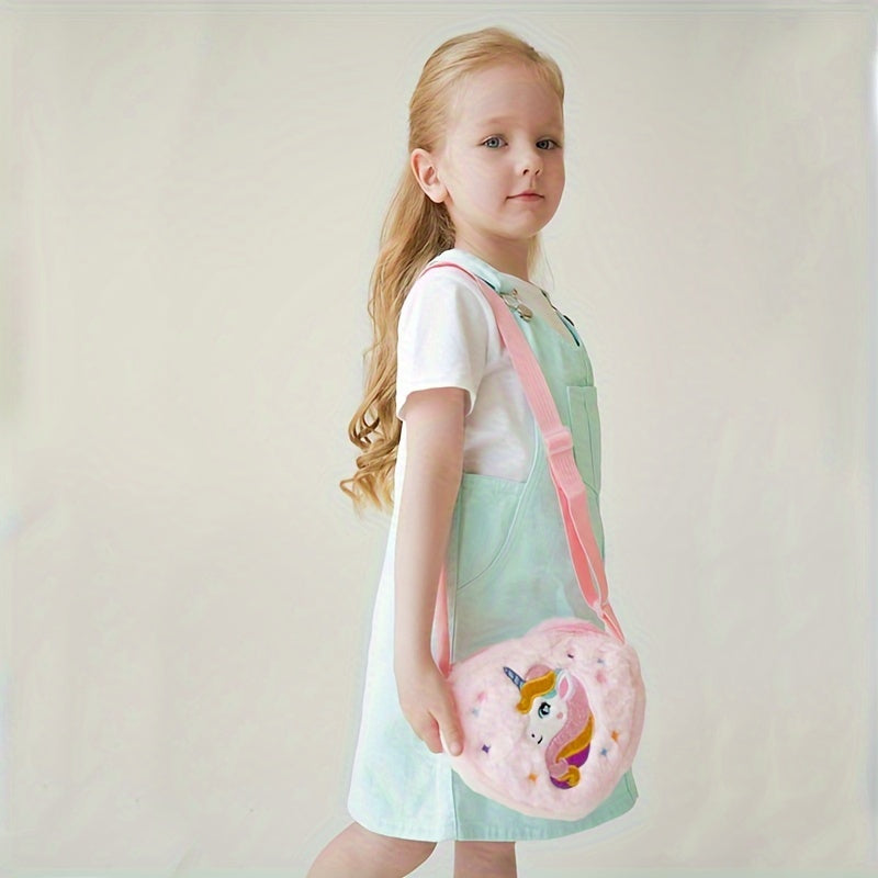 Girl's Unicorn Plush Crossbody Coin Purse