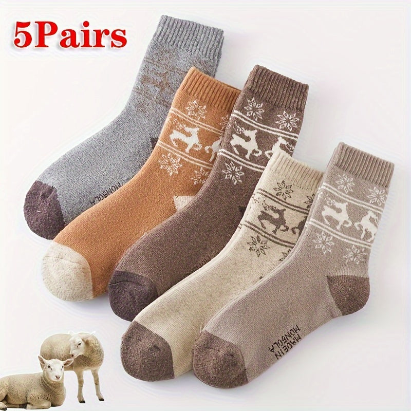 Women's Warm Wool Knit Socks (5-Pair Pack)