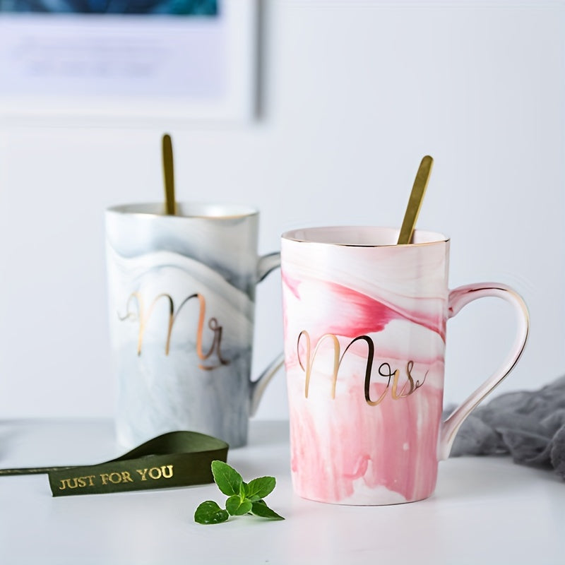 Chic Marble Ceramic Coffee Mug Set
