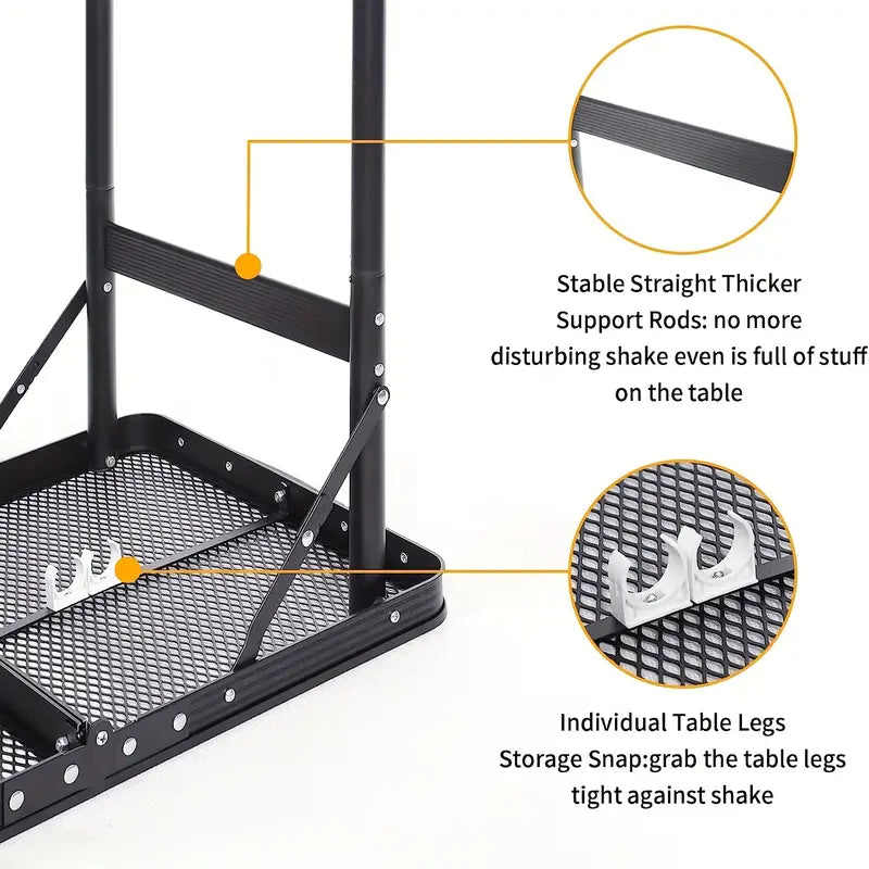 Portable Adjustable Height Folding Table with Handle