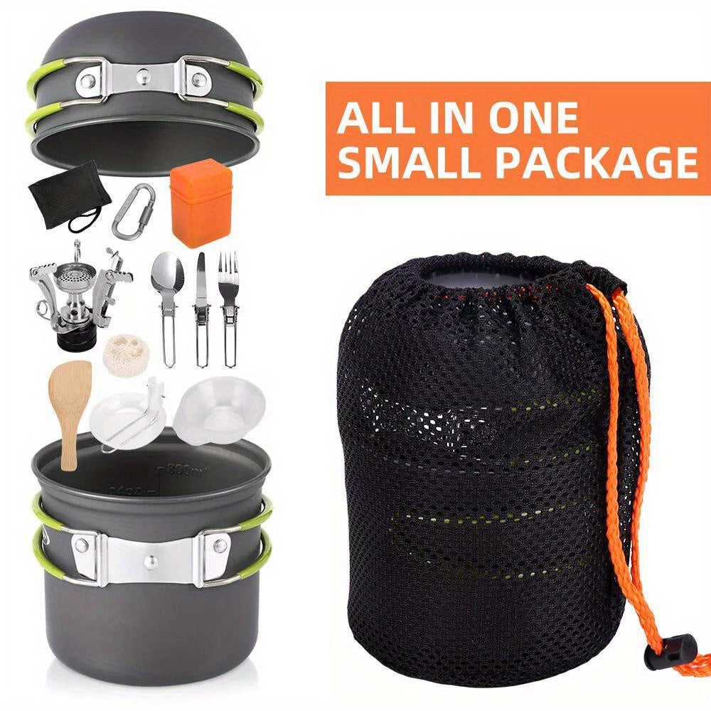 Camping Cookware Set with Foldable Pot & Skillet