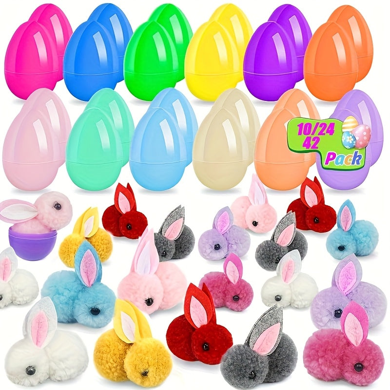 42pcs Colorful Easter Eggs with Stuffed Bunny Animals