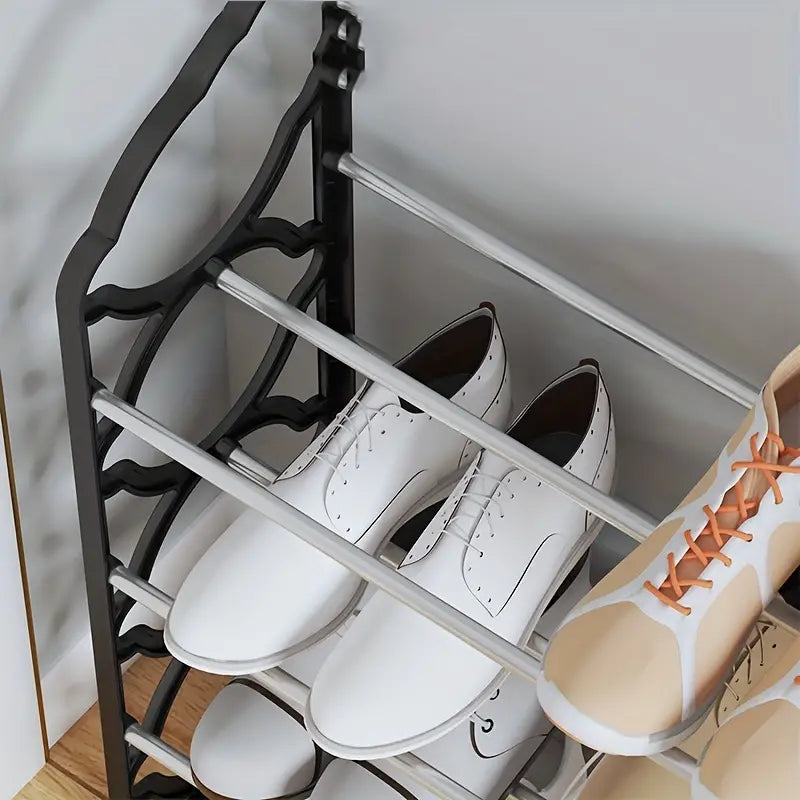 Step up your organization game with this stylish and functional shoe rack