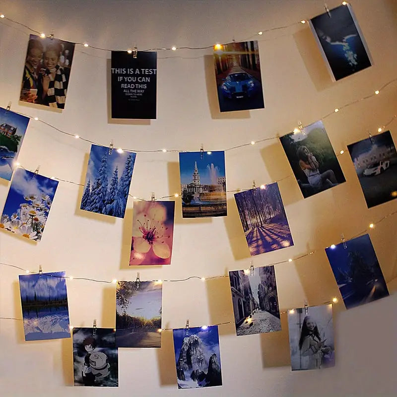 Photo Clips String Lights - Battery Operated String Lights with Clips(5M/16.40Ft)