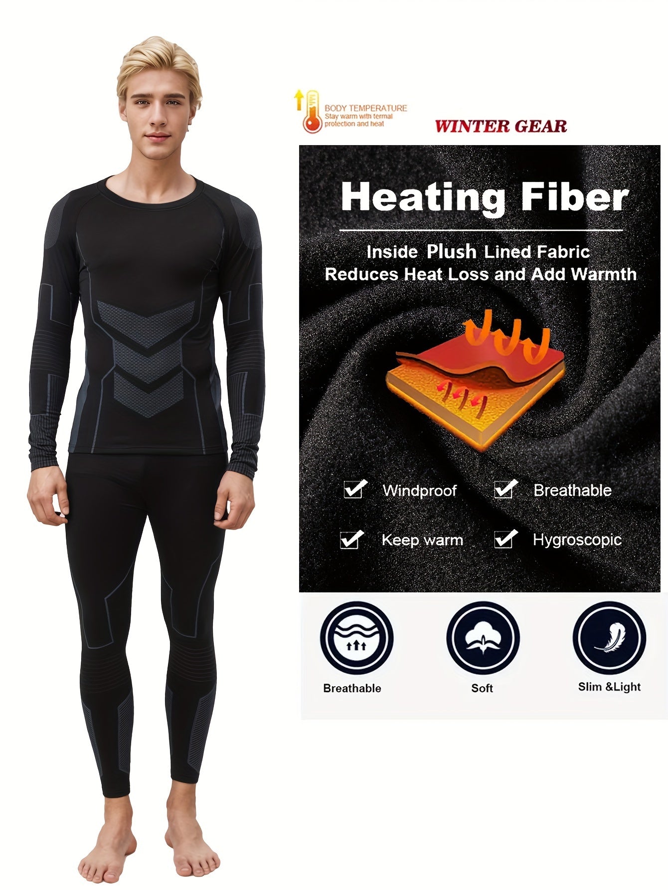 Men's Thermal Full Sleeve Underwear Set