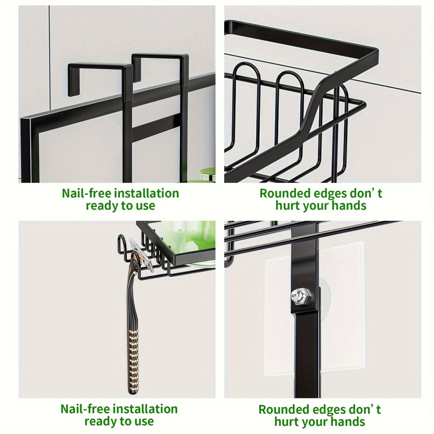3-Tier Over-the-Door Rustproof Bathroom Shower Caddy