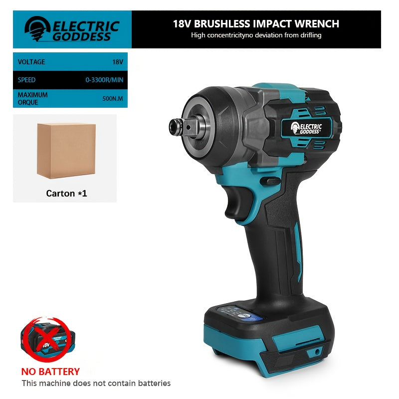 Cordless Brushless Electric Wrench 500Nm Torque for DIY
