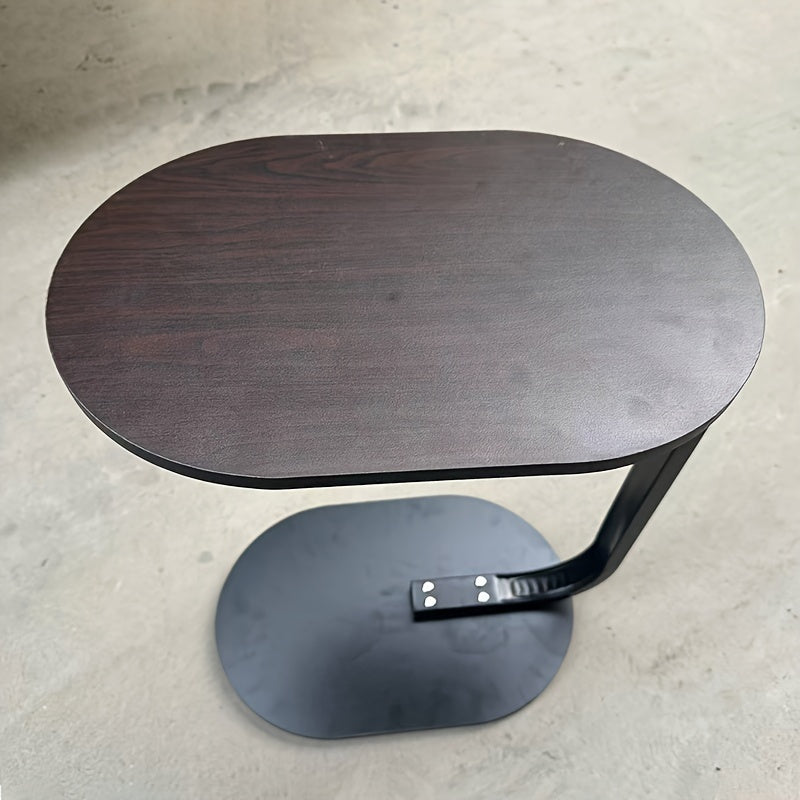 C-Shaped Side Table with Metal Frame