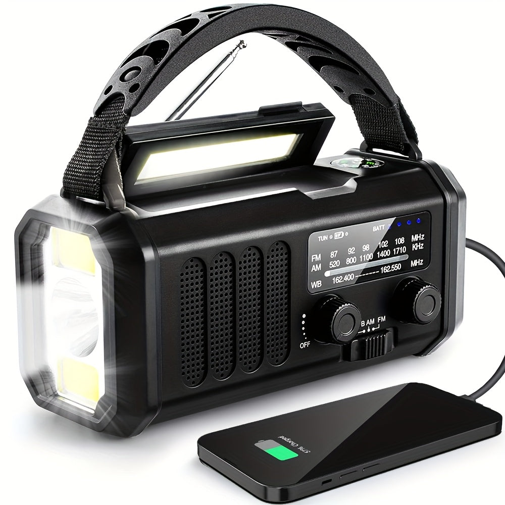 Portable Emergency Radio with Solar Power (10000mAh)