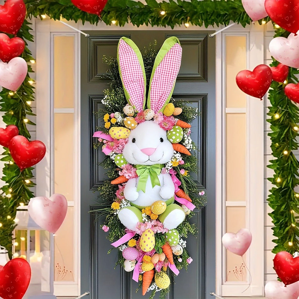 2D Flat Easter Bunny Wall Hanging Decoration